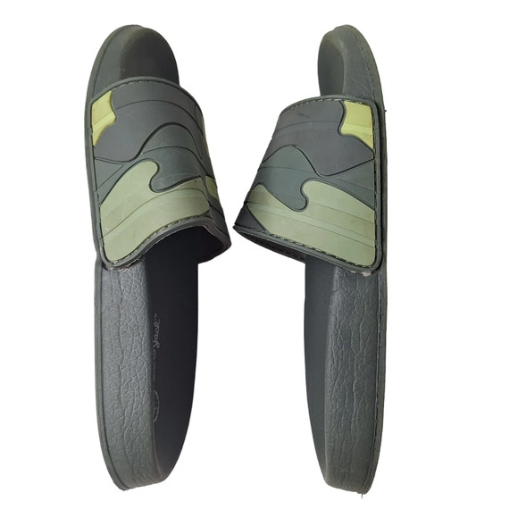 Cat & Jack Sz 13/1 Small Boys Green Camo Nikko Slip-On Slides - Picture 10 of 12